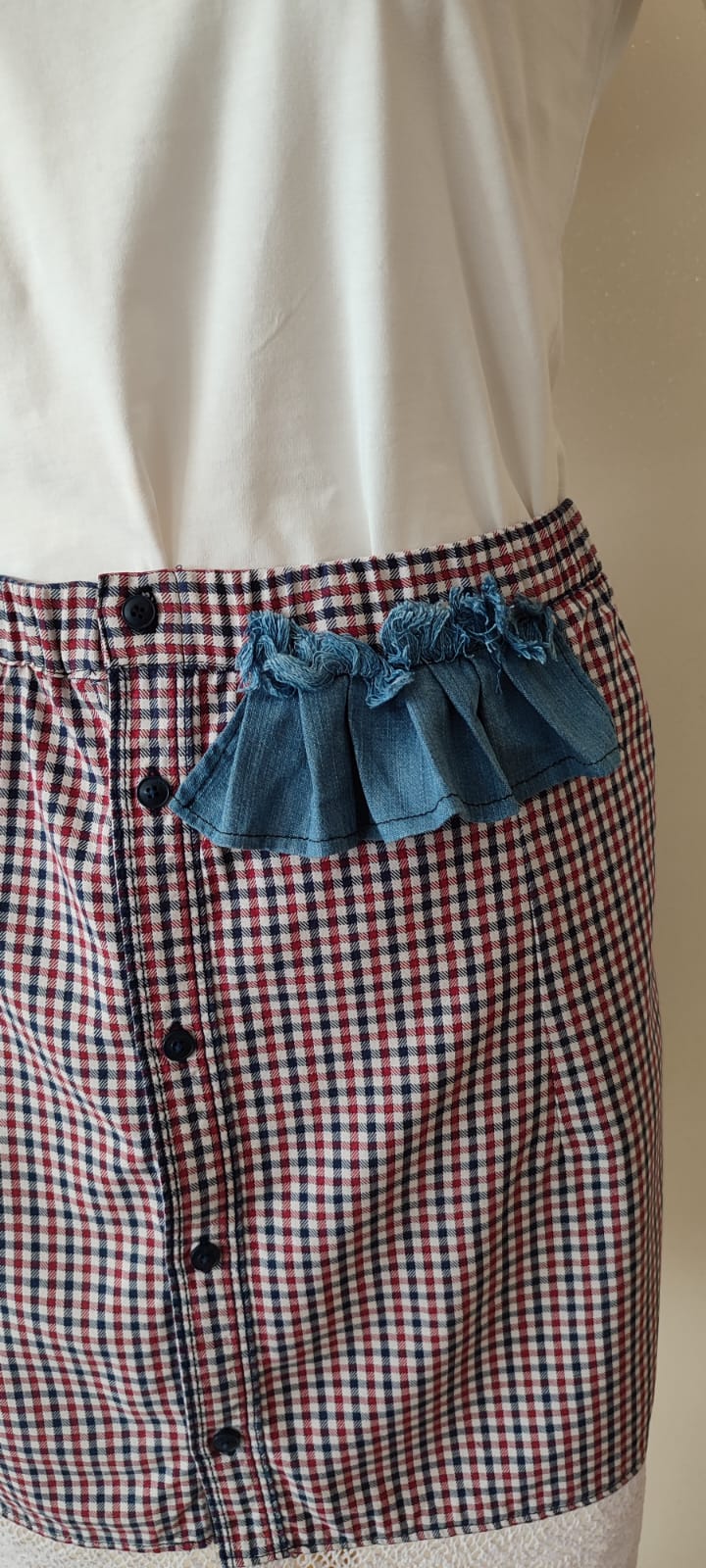 spódnica kratka, denim i koronkowa finezja spódnica kratka, denim i koronkowa finezja