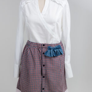 spódnica kratka, denim i koronkowa finezja