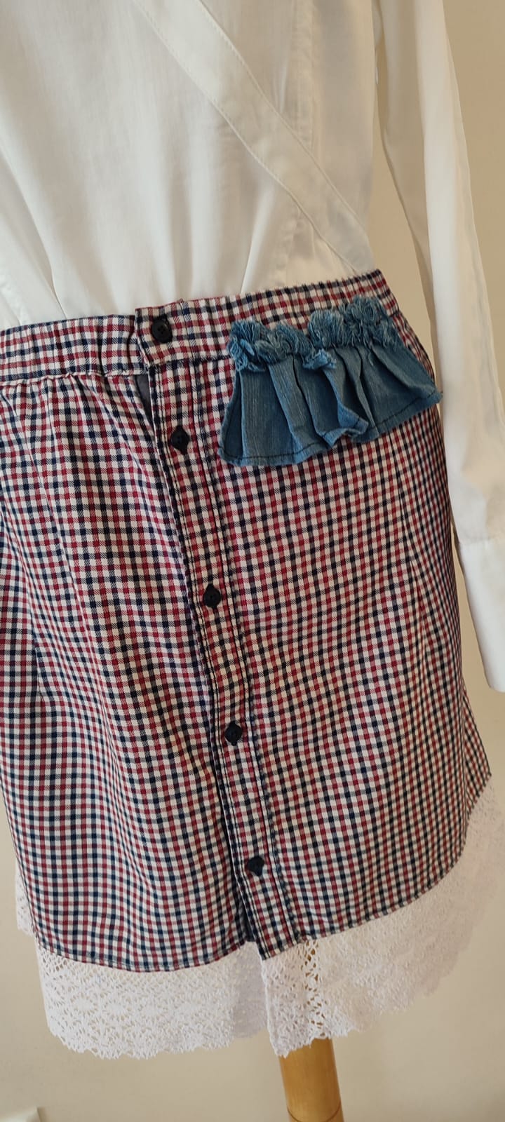 spódnica kratka, denim i koronkowa finezja spódnica kratka, denim i koronkowa finezja