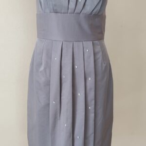 sukienka z duszą: szara z plisĄ i krysztaŁkami