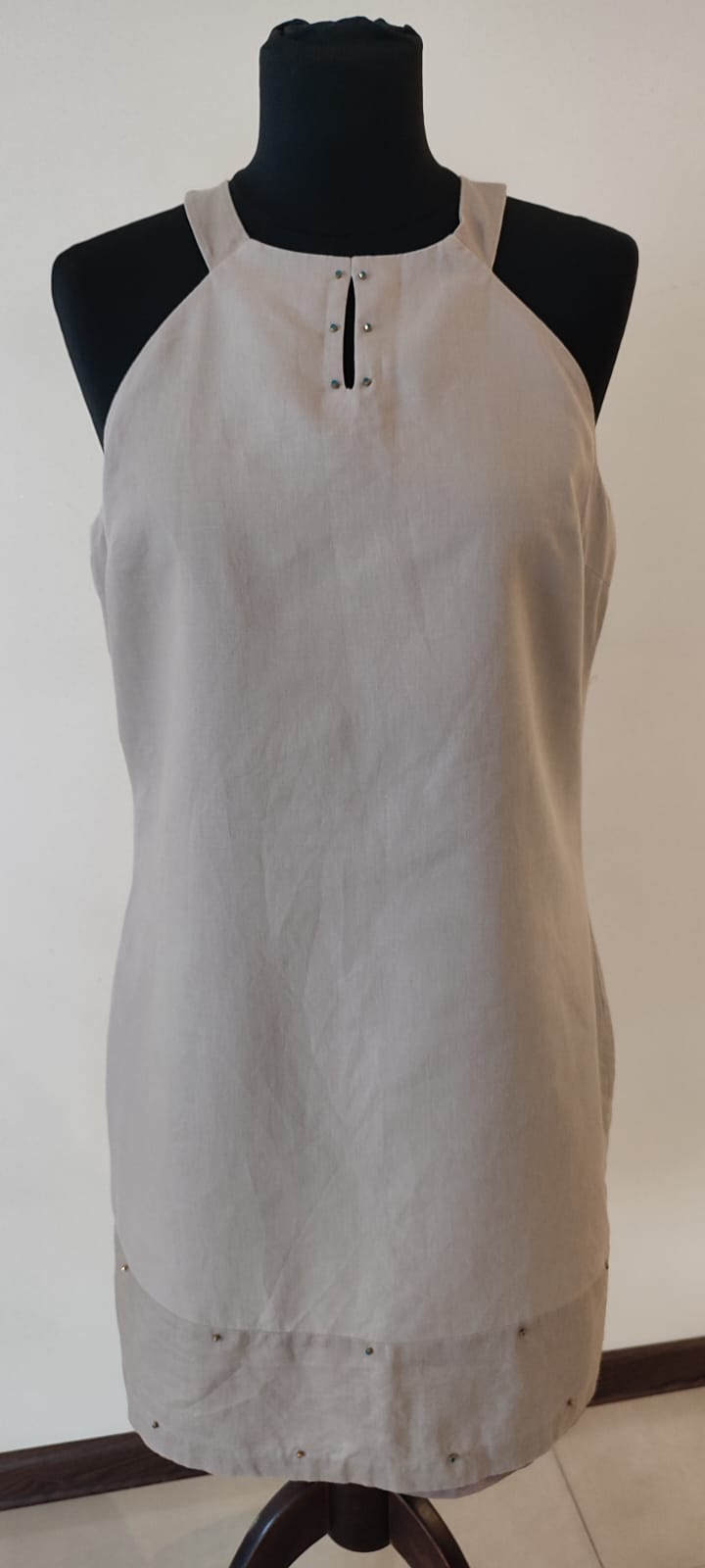 sukienka lniana w kolorze cappuccino sukienka lniana w kolorze cappuccino