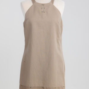 sukienka lniana w kolorze cappuccino